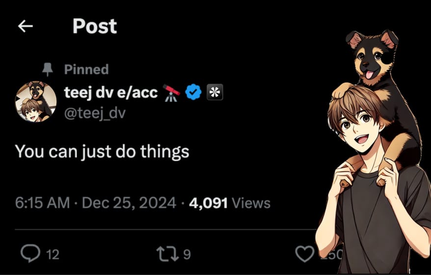 Sad: Teej Joins e/acc Movement, Switches to AI-Generated Anime PFP